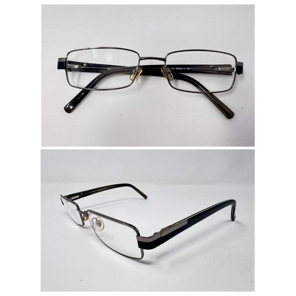 Marchon M726 033 Eyeglass Frames Only 53-18-140 Gunmetal Rectangular